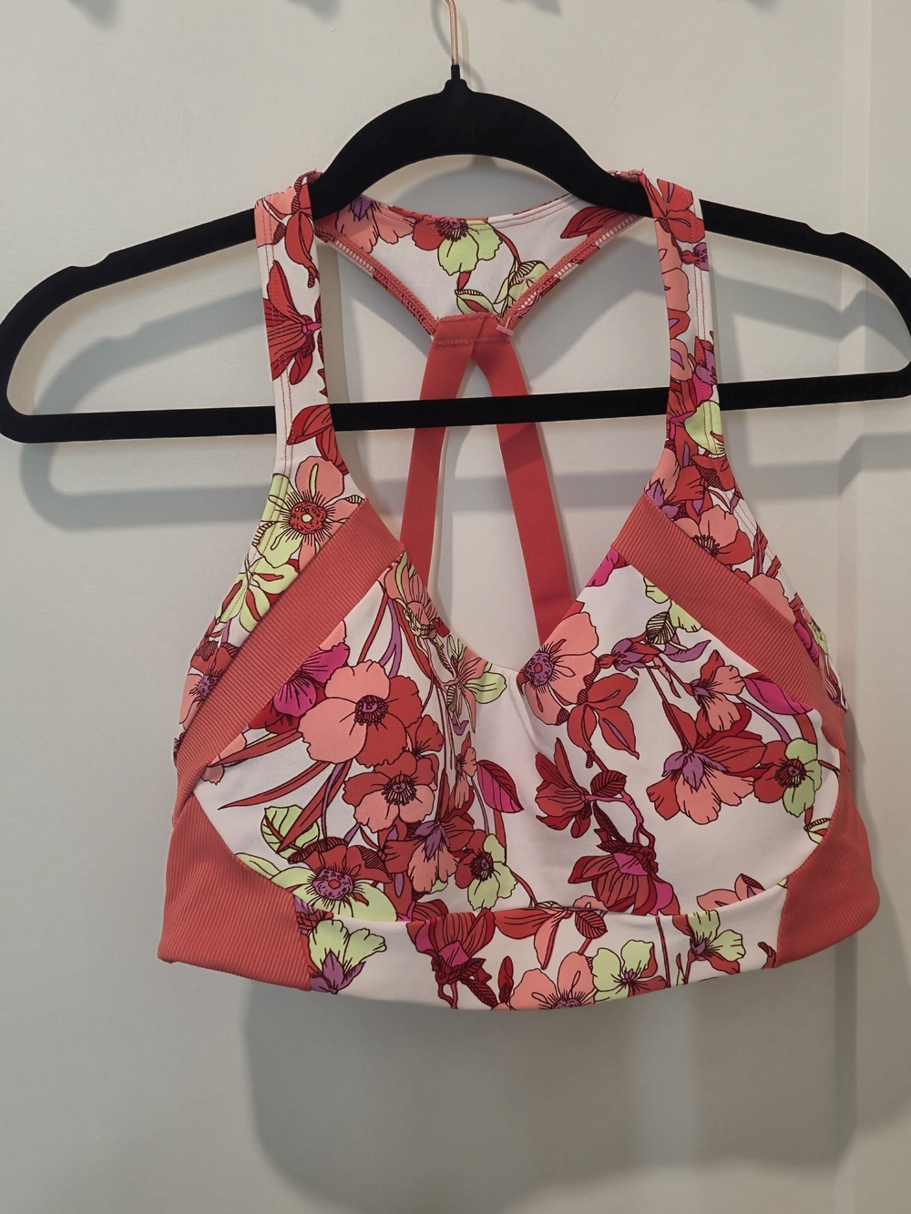 Floral Coral Support High-Impact Sports Bra